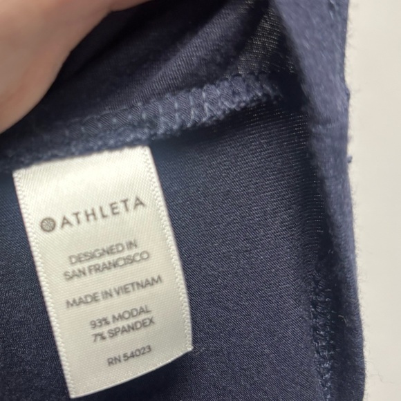 Athleta Side—Gather Sleeveless T-Shirt Dress | XL Navy Blue - Picture 5 of 6